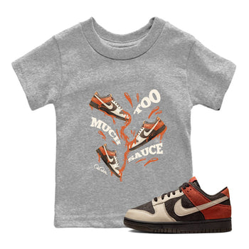 Dunk Red Panda shirt to match jordans Too Much Sauce sneaker tees Nike Dunk LowRed Panda SNRT Sneaker Release Tees Baby Toddler Heather Grey 1 T-Shirt