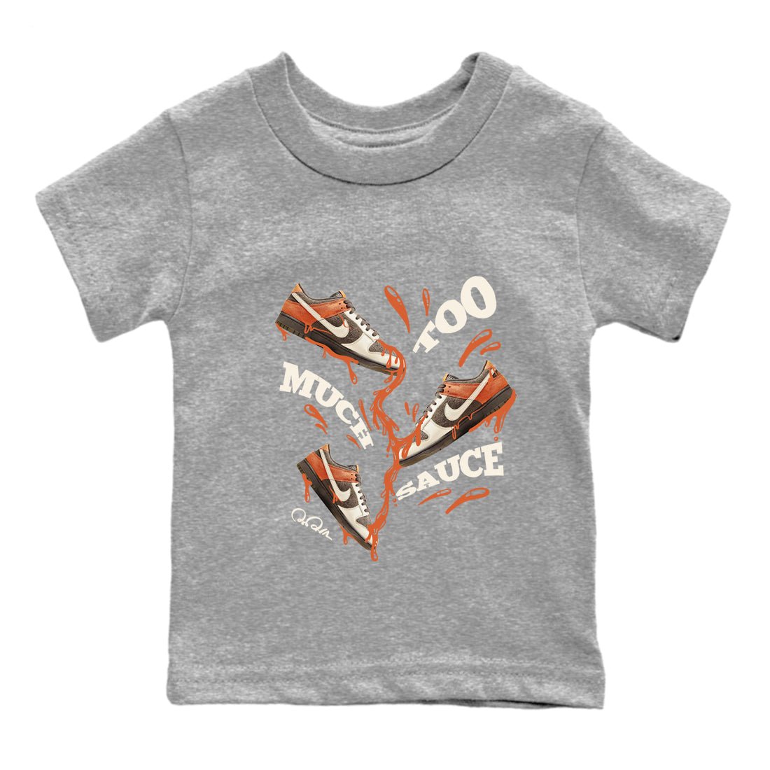 Dunk Red Panda shirt to match jordans Too Much Sauce sneaker tees Nike Dunk LowRed Panda SNRT Sneaker Release Tees Baby Toddler Heather Grey 2 T-Shirt