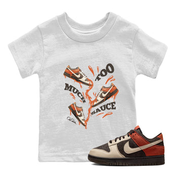 Dunk Red Panda shirt to match jordans Too Much Sauce sneaker tees Nike Dunk LowRed Panda SNRT Sneaker Release Tees Baby Toddler White 1 T-Shirt