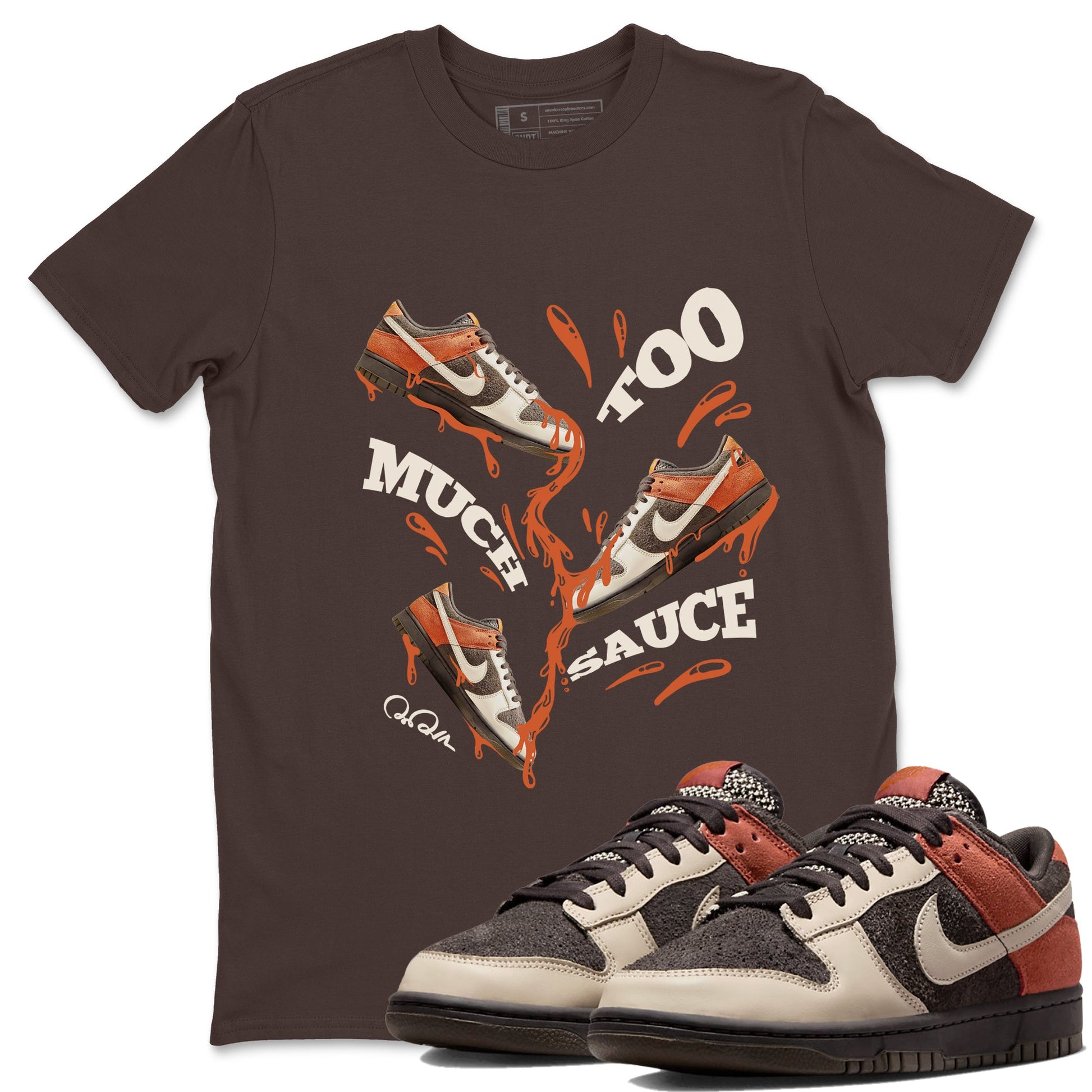 Dunk Red Panda shirt to match jordans Too Much Sauce sneaker tees Nike Dunk LowRed Panda SNRT Sneaker Release Tees Unisex Dark Chocolate 1 T-Shirt