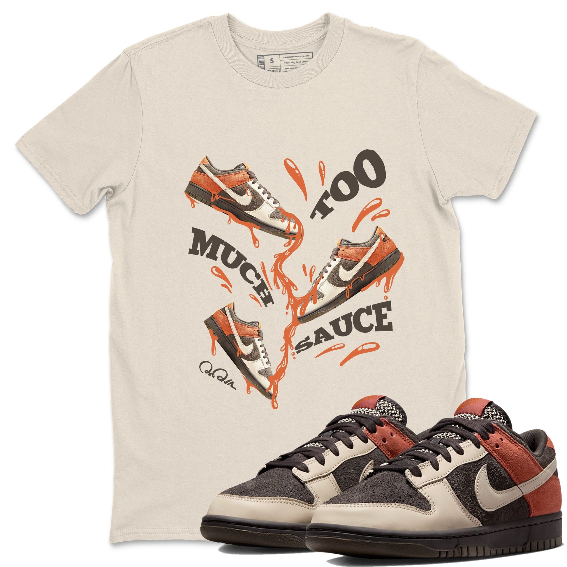Dunk Red Panda shirt to match jordans Too Much Sauce sneaker tees Nike Dunk LowRed Panda SNRT Sneaker Release Tees Unisex Natural 1 T-Shirt