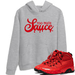 Jordan 9 Chile Red Sneaker Match Tees Too Much Sauce Sneaker Tees Jordan 9 Chile Red Sneaker Release Tees Unisex Shirts