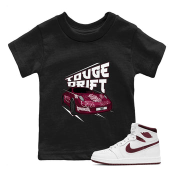 Air Jordan 1 Metallic Burgundy shirt to match jordans Touge Drift sneaker tees AJ1 Metallic Burgundy SNRT Sneaker Release Tees Baby Toddler Black 1 T-Shirt