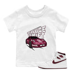 Air Jordan 1 Metallic Burgundy shirt to match jordans Touge Drift sneaker tees AJ1 Metallic Burgundy SNRT Sneaker Release Tees Baby Toddler White 1 T-Shirt