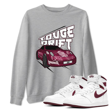 Air Jordan 1 Metallic Burgundy shirt to match jordans Touge Drift sneaker tees AJ1 Metallic Burgundy SNRT Sneaker Release Tees Unisex Heather Grey 1 T-Shirt