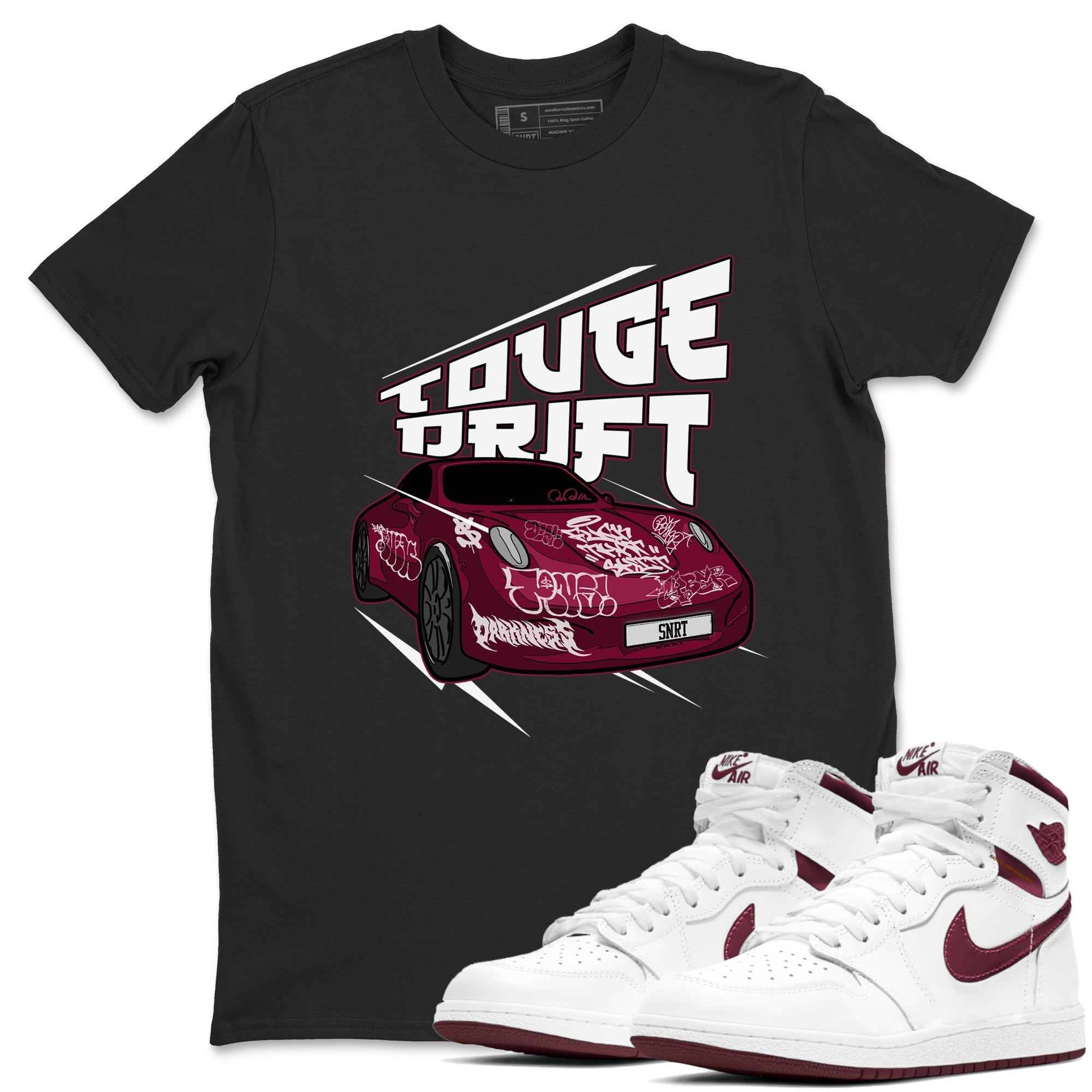 Air Jordan 1 Metallic Burgundy shirt to match jordans Touge Drift sneaker tees AJ1 Metallic Burgundy SNRT Sneaker Release Tees Unisex Black 1 T-Shirt