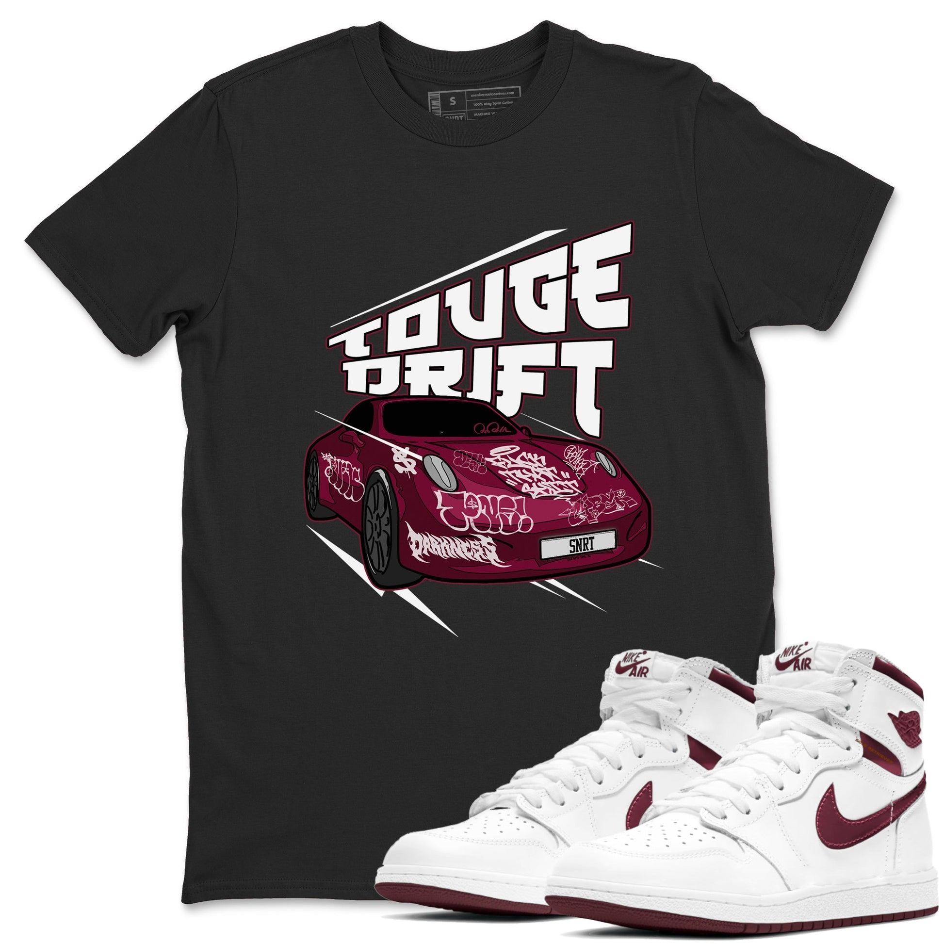 Air Jordan 1 Metallic Burgundy shirt to match jordans Touge Drift sneaker tees AJ1 Metallic Burgundy SNRT Sneaker Release Tees Unisex Black 1 T-Shirt