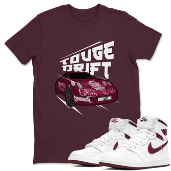 Air Jordan 1 Metallic Burgundy shirt to match jordans Touge Drift sneaker tees AJ1 Metallic Burgundy SNRT Sneaker Release Tees Unisex Maroon 1 T-Shirt