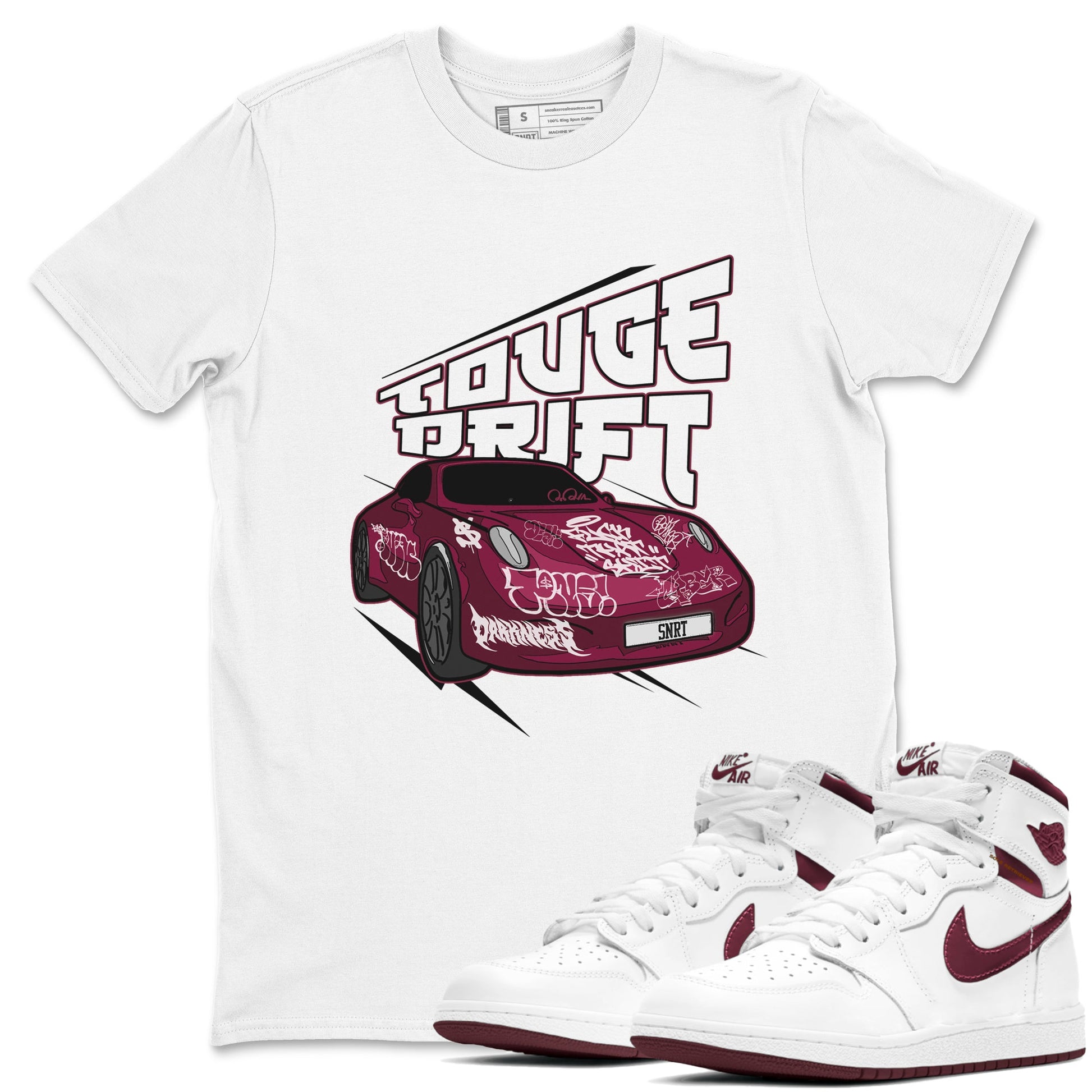Air Jordan 1 Metallic Burgundy shirt to match jordans Touge Drift sneaker tees AJ1 Metallic Burgundy SNRT Sneaker Release Tees Unisex White 1 T-Shirt