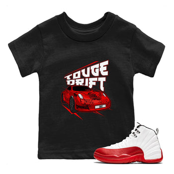 Air Jordan 12 Cherry shirt to match jordans Touge Drift sneaker tees AJ12 Cherry SNRT Sneaker Release Tees Baby Toddler Black 1 T-Shirt