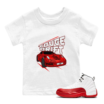 Air Jordan 12 Cherry shirt to match jordans Touge Drift sneaker tees AJ12 Cherry SNRT Sneaker Release Tees Baby Toddler White 1 T-Shirt