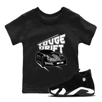 14s Panda shirt to match jordans Touge Drift sneaker tees Air Jordan 14 Panda SNRT Sneaker Release Tees Baby Toddler Black 1 T-Shirt