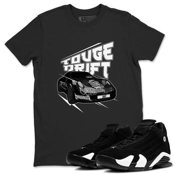 14s Panda shirt to match jordans Touge Drift sneaker tees Air Jordan 14 Panda SNRT Sneaker Release Tees Unisex Black 1 T-Shirt