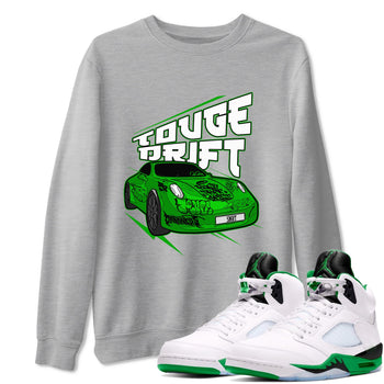Air Jordan 5 Lucky Green shirt to match jordans Touge Drift sneaker tees AJ5 Lucky Green SNRT Sneaker Release Tees Unisex Heather Grey 1 T-Shirt