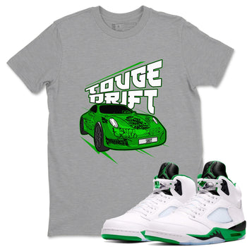Air Jordan 5 Lucky Green shirt to match jordans Touge Drift sneaker tees AJ5 Lucky Green SNRT Sneaker Release Tees Unisex Heather Grey 1 T-Shirt