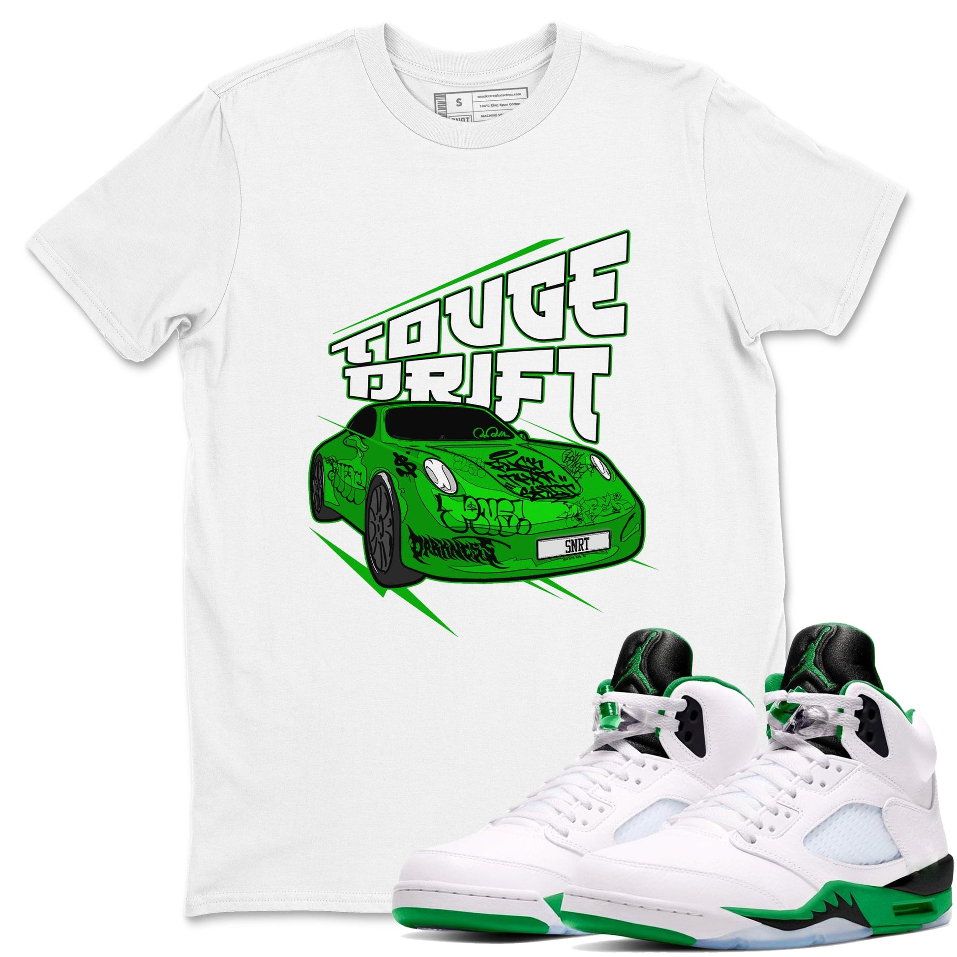 Air Jordan 5 Lucky Green shirt to match jordans Touge Drift sneaker tees AJ5 Lucky Green SNRT Sneaker Release Tees Unisex White 1 T-Shirt