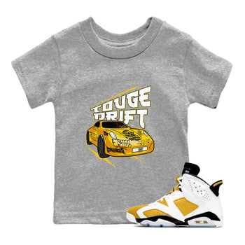 Air Jordan 6 Yellow Ochre shirt to match jordans Touge Drift sneaker tees AJ6 Yellow Ochre SNRT Sneaker Release Tees Baby Toddler Heather Grey 1 T-Shirt