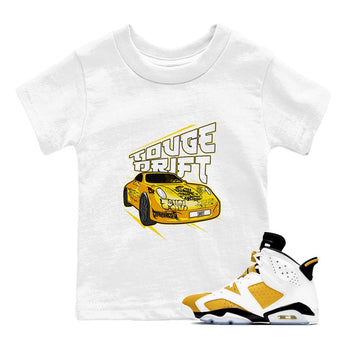 Air Jordan 6 Yellow Ochre shirt to match jordans Touge Drift sneaker tees AJ6 Yellow Ochre SNRT Sneaker Release Tees Baby Toddler White 1 T-Shirt