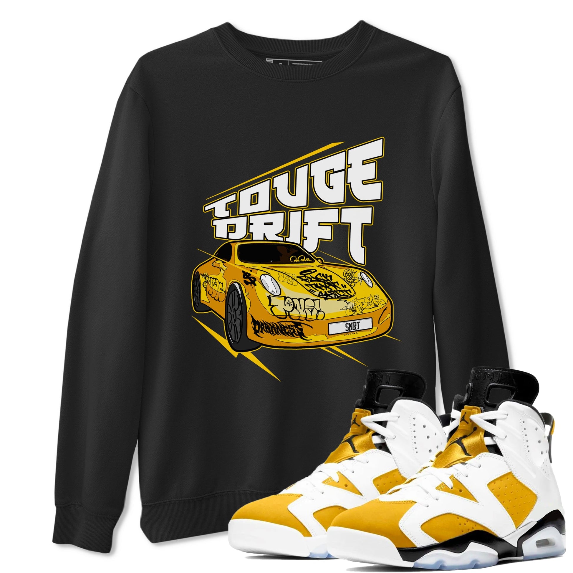 Air Jordan 6 Yellow Ochre shirt to match jordans Touge Drift sneaker tees AJ6 Yellow Ochre SNRT Sneaker Release Tees Unisex Black 1 T-Shirt