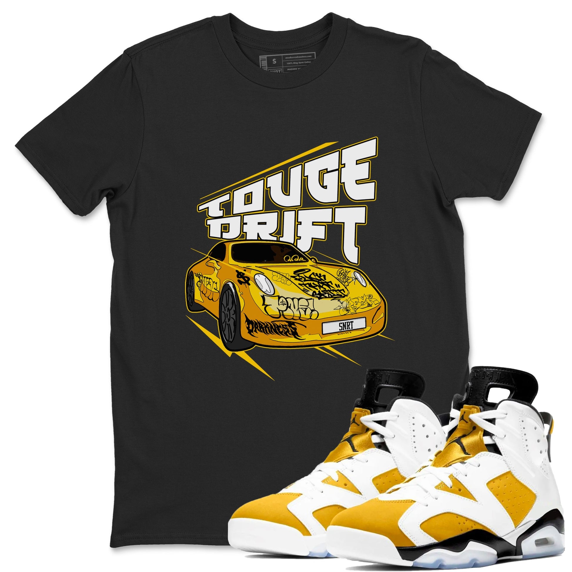 Air Jordan 6 Yellow Ochre shirt to match jordans Touge Drift sneaker tees AJ6 Yellow Ochre SNRT Sneaker Release Tees Unisex Black 1 T-Shirt