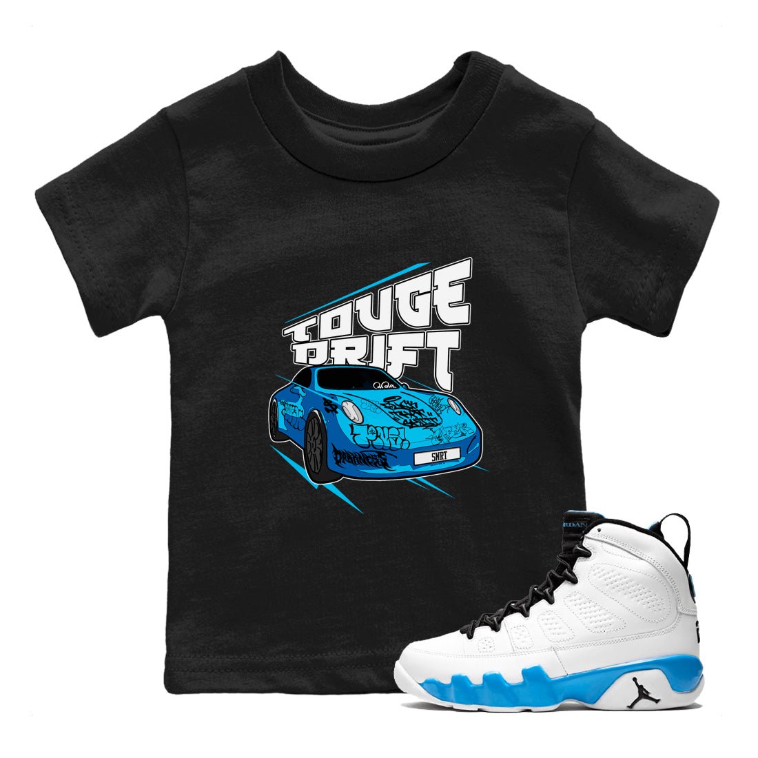 9s Powder Blue shirt to match jordans Touge Drift sneaker tees Air Jordan 9 Powder Blue SNRT sneaker release tees baby toddler Black 1 cotton Shirt