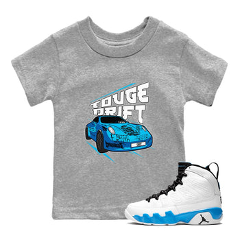 9s Powder Blue shirt to match jordans Touge Drift sneaker tees Air Jordan 9 Powder Blue SNRT sneaker release tees baby toddler Heather Grey 1 cotton Shirt