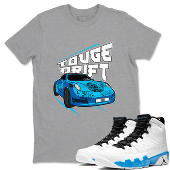 9s Powder Blue shirt to match jordans Touge Drift sneaker tees Air Jordan 9 Powder Blue SNRT Sneaker Release Tees unisex cotton Heather Grey 1 crew neck shirt