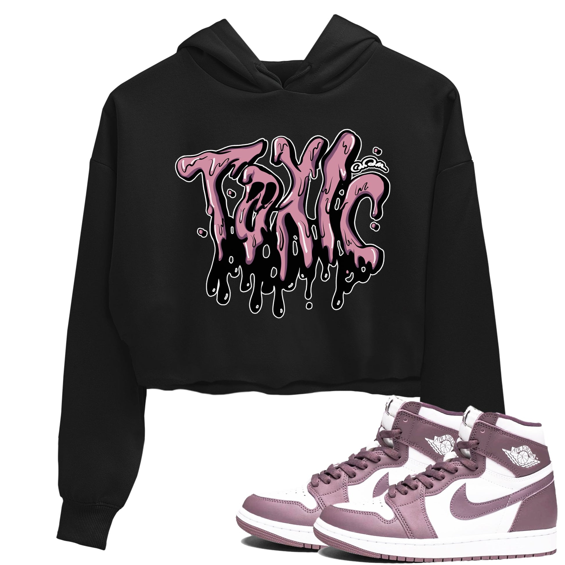 Air Jordan 1 Mauve shirt to match jordans Toxic sneaker tees AJ1Mauve SNRT Sneaker Release Tees Black 1 Crop T-Shirt