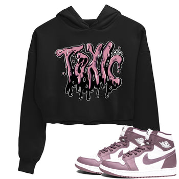 Air Jordan 1 Mauve shirt to match jordans Toxic sneaker tees AJ1Mauve SNRT Sneaker Release Tees Black 1 Crop T-Shirt