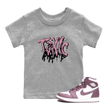 Air Jordan 1 Mauve shirt to match jordans Toxic sneaker tees AJ1Mauve SNRT Sneaker Release Tees Baby Toddler Heather Grey 1 T-Shirt