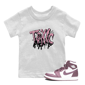 Air Jordan 1 Mauve shirt to match jordans Toxic sneaker tees AJ1Mauve SNRT Sneaker Release Tees Baby Toddler White 1 T-Shirt