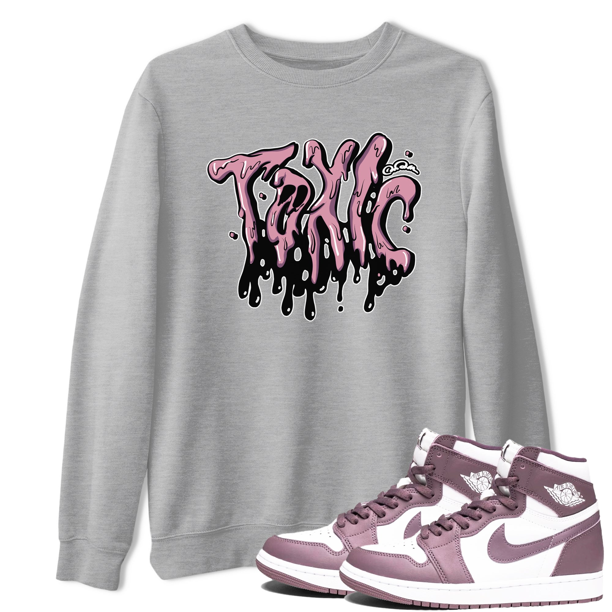 Air Jordan 1 Mauve shirt to match jordans Toxic sneaker tees AJ1Mauve SNRT Sneaker Release Tees Unisex Heather Grey 1 T-Shirt