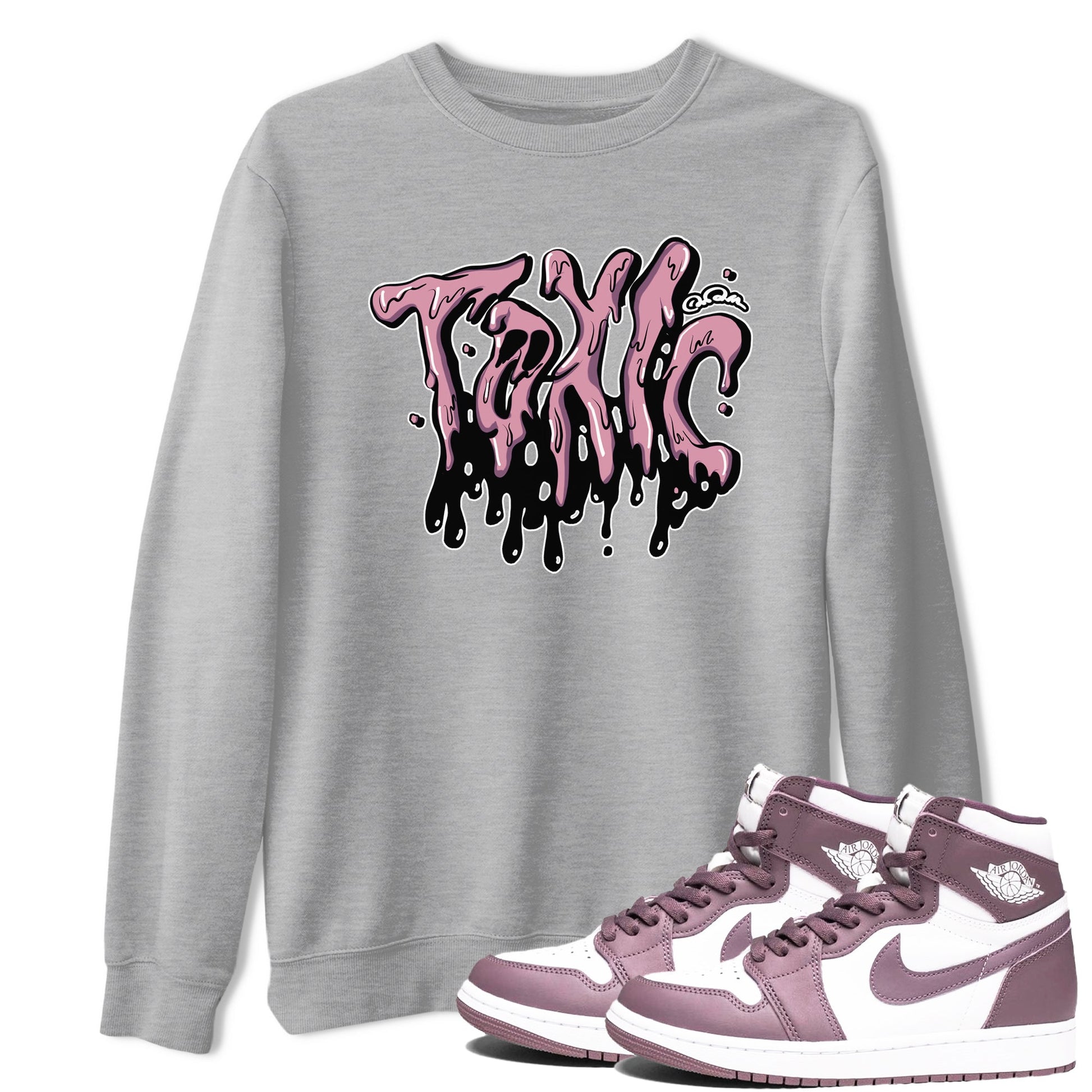 Air Jordan 1 Mauve shirt to match jordans Toxic sneaker tees AJ1Mauve SNRT Sneaker Release Tees Unisex Heather Grey 1 T-Shirt