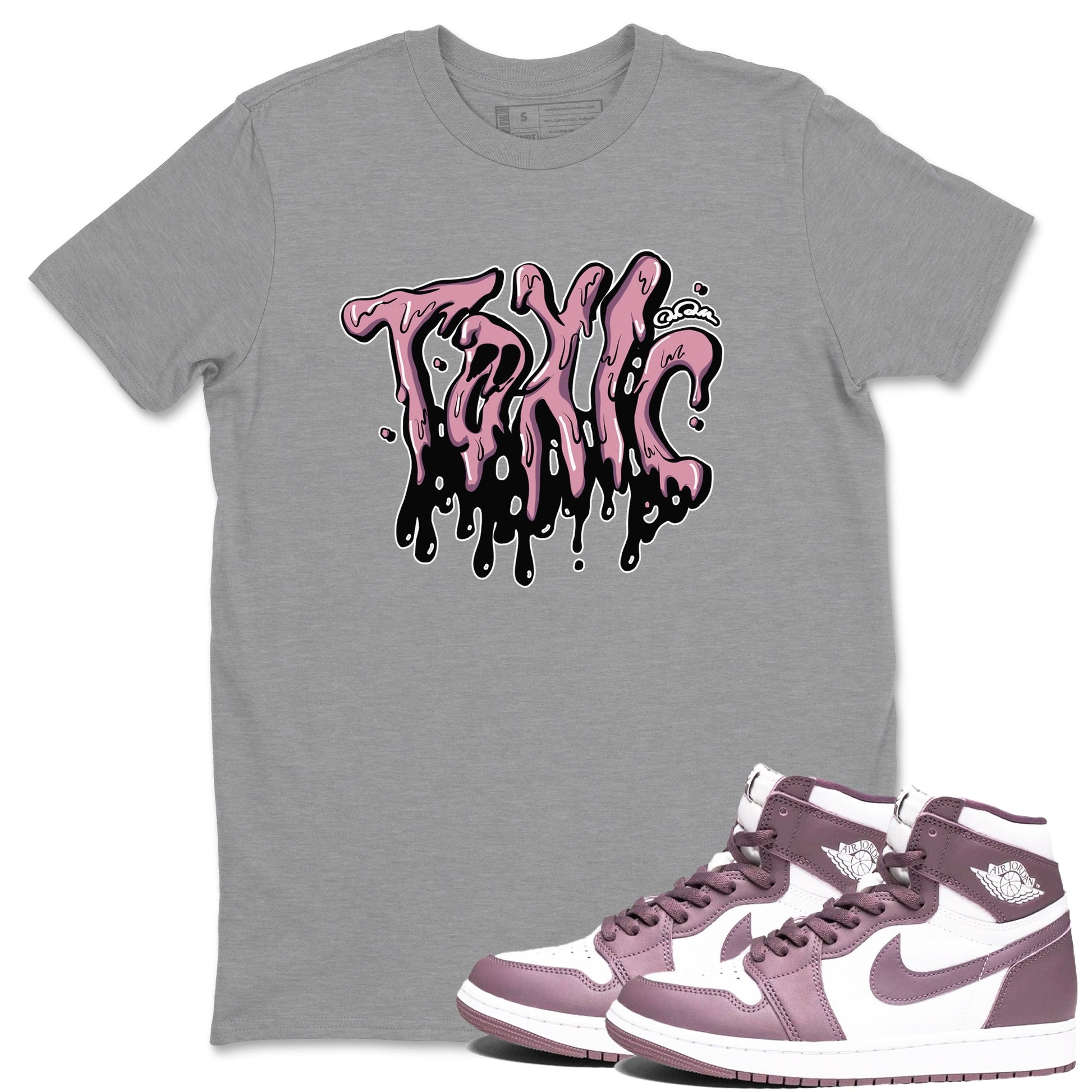 Air Jordan 1 Mauve shirt to match jordans Toxic sneaker tees AJ1Mauve SNRT Sneaker Release Tees Unisex Heather Grey 1 T-Shirt