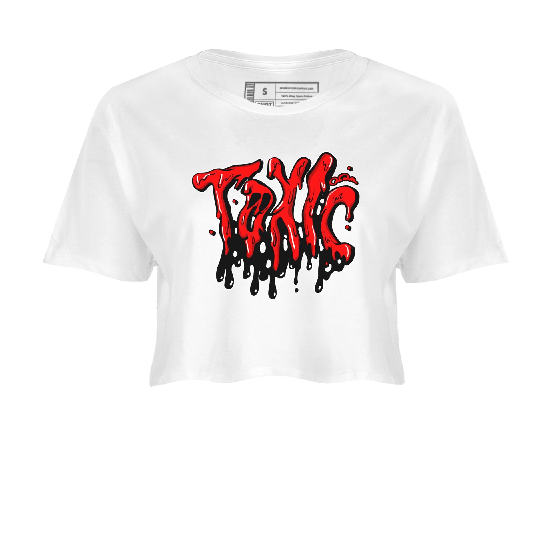 Air Jordan 1 Satin Bred shirt to match jordans Toxic sneaker tees AJ1Satin Bred SNRT Sneaker Release Tees White 2 Crop T-Shirt
