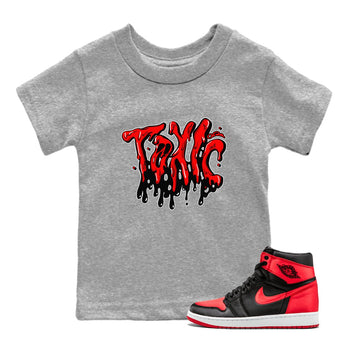 Air Jordan 1 Satin Bred shirt to match jordans Toxic sneaker tees AJ1Satin Bred SNRT Sneaker Release Tees Baby Toddler Heather Grey 1 T-Shirt
