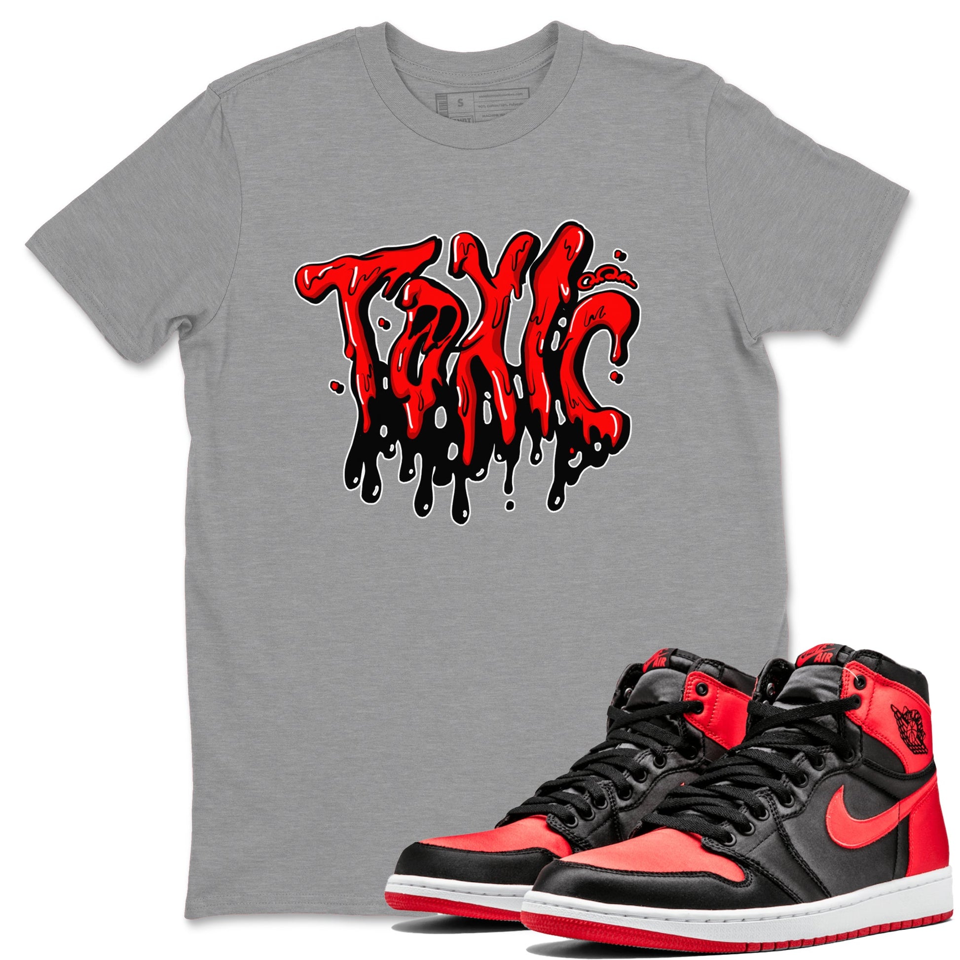 Air Jordan 1 Satin Bred shirt to match jordans Toxic sneaker tees AJ1Satin Bred SNRT Sneaker Release Tees Unisex Heather Grey 1 T-Shirt