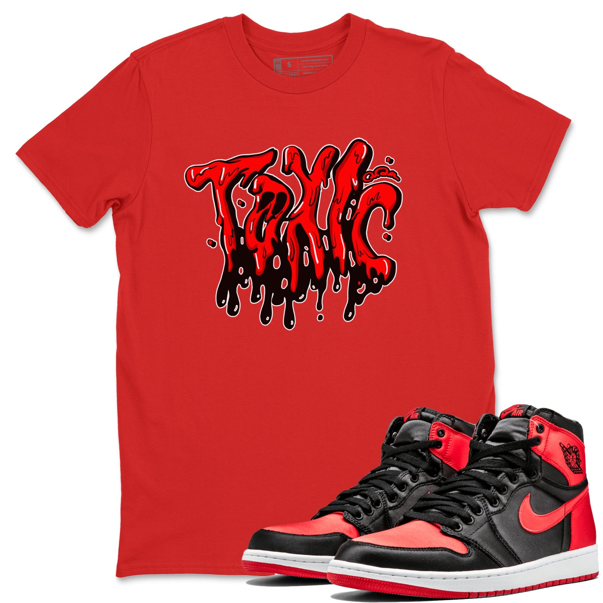 Air Jordan 1 Satin Bred shirt to match jordans Toxic sneaker tees AJ1Satin Bred SNRT Sneaker Release Tees Unisex Red 1 T-Shirt