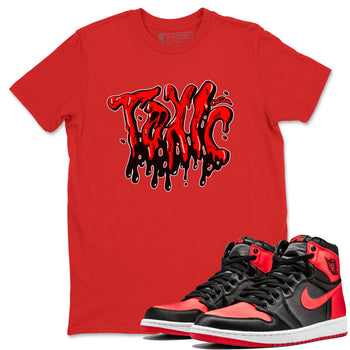 Air Jordan 1 Satin Bred shirt to match jordans Toxic sneaker tees AJ1Satin Bred SNRT Sneaker Release Tees Unisex Red 1 T-Shirt