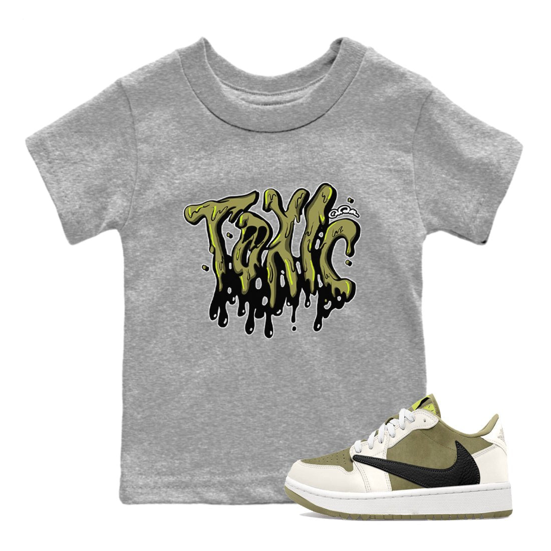 Air Jordan 1 Travis Scott Golf shirt to match jordans Toxic sneaker tees AJ1 lowTravis Scott Golf SNRT Sneaker Release Tees Baby Toddler Heather Grey 1 T-Shirt