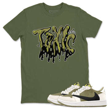 Air Jordan 1 Travis Scott Golf shirt to match jordans Toxic sneaker tees AJ1 lowTravis Scott Golf SNRT Sneaker Release Tees Unisex Military Green 1 T-Shirt