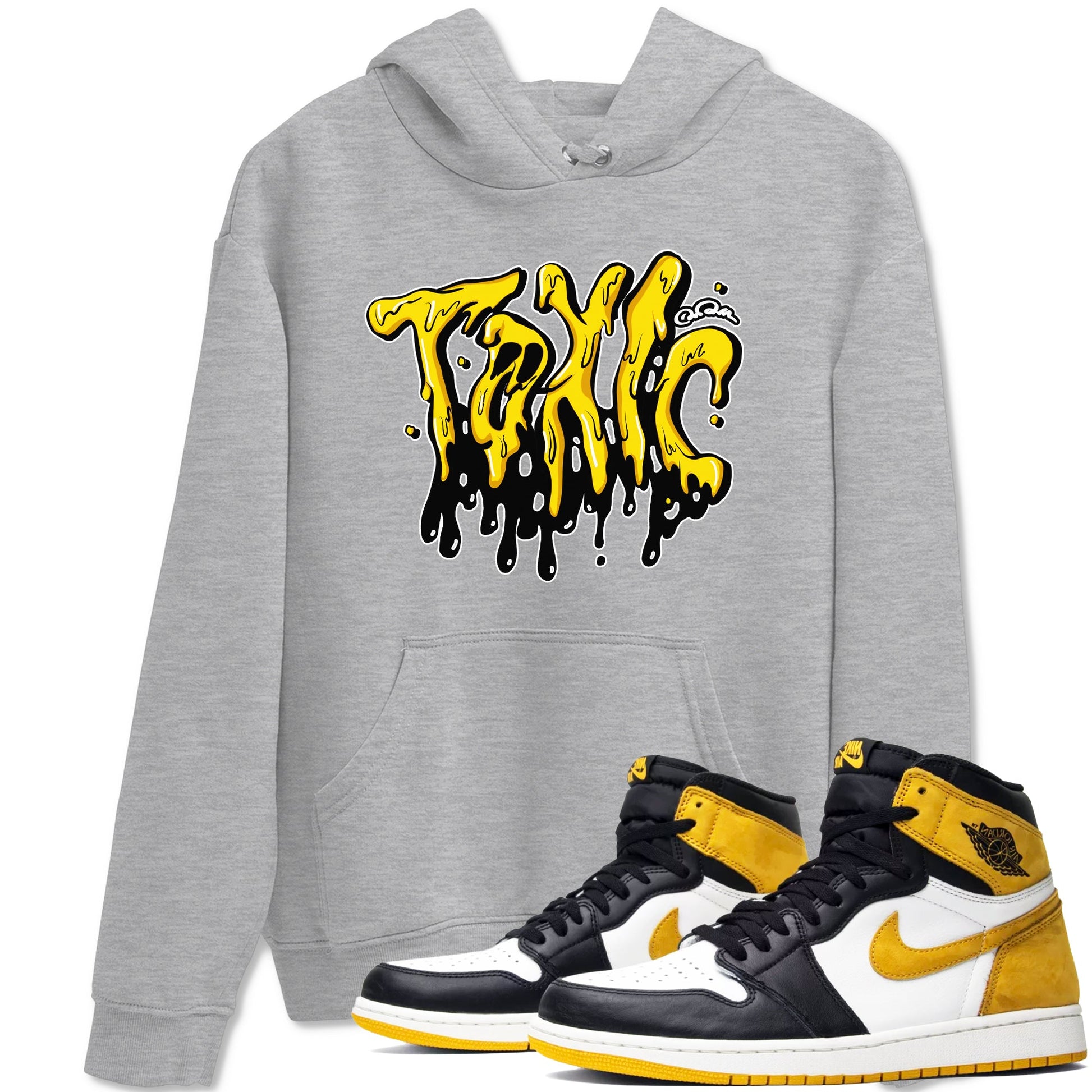 1s Yellow Ochre shirt to match jordans Toxic sneaker tees Air Jordan 1 Yellow Ochre SNRT Sneaker Release Tees unisex cotton Heather Grey 1 crew neck shirt