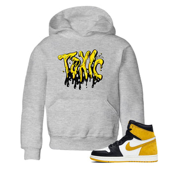 1s Yellow Ochre shirt to match jordans Toxic sneaker tees Air Jordan 1 Yellow Ochre SNRT sneaker release tees baby toddler Heather Grey 1 cotton Shirt