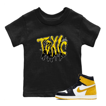 1s Yellow Ochre shirt to match jordans Toxic sneaker tees Air Jordan 1 Yellow Ochre SNRT sneaker release tees baby toddler Black 1 cotton Shirt