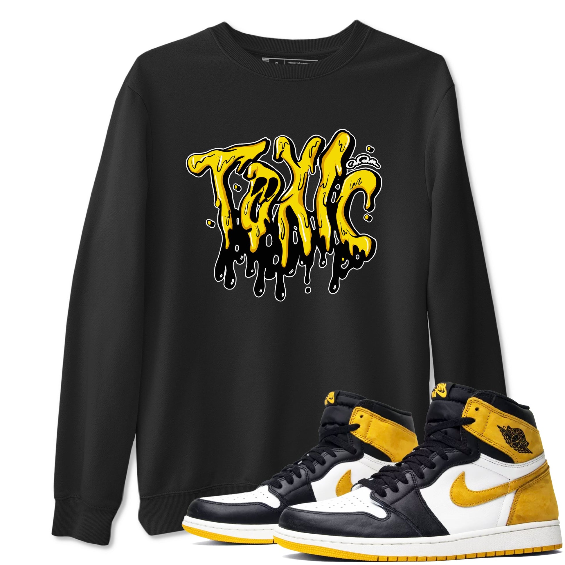 1s Yellow Ochre shirt to match jordans Toxic sneaker tees Air Jordan 1 Yellow Ochre SNRT Sneaker Release Tees unisex cotton Black 1 crew neck shirt