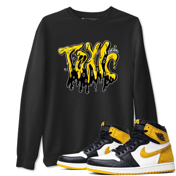 1s Yellow Ochre shirt to match jordans Toxic sneaker tees Air Jordan 1 Yellow Ochre SNRT Sneaker Release Tees unisex cotton Black 1 crew neck shirt
