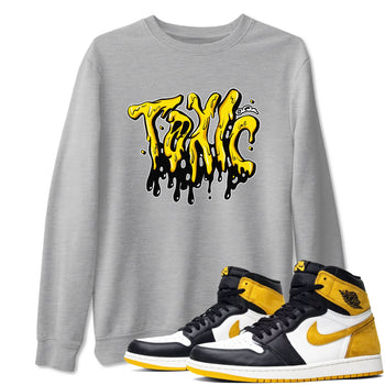 1s Yellow Ochre shirt to match jordans Toxic sneaker tees Air Jordan 1 Yellow Ochre SNRT Sneaker Release Tees unisex cotton Heather Grey 1 crew neck shirt