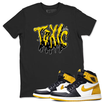 1s Yellow Ochre shirt to match jordans Toxic sneaker tees Air Jordan 1 Yellow Ochre SNRT Sneaker Release Tees unisex cotton Black 1 crew neck shirt