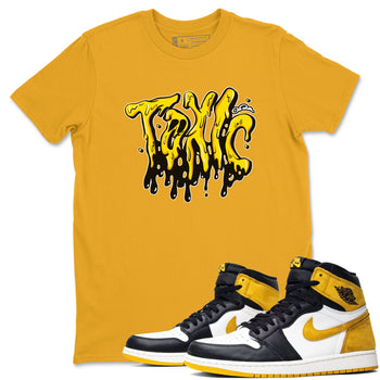 1s Yellow Ochre shirt to match jordans Toxic sneaker tees Air Jordan 1 Yellow Ochre SNRT Sneaker Release Tees unisex cotton Gold 1 crew neck shirt