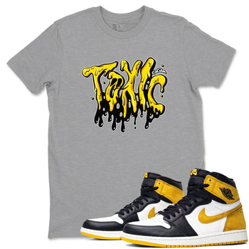 1s Yellow Ochre shirt to match jordans Toxic sneaker tees Air Jordan 1 Yellow Ochre SNRT Sneaker Release Tees unisex cotton Heather Grey 1 crew neck shirt